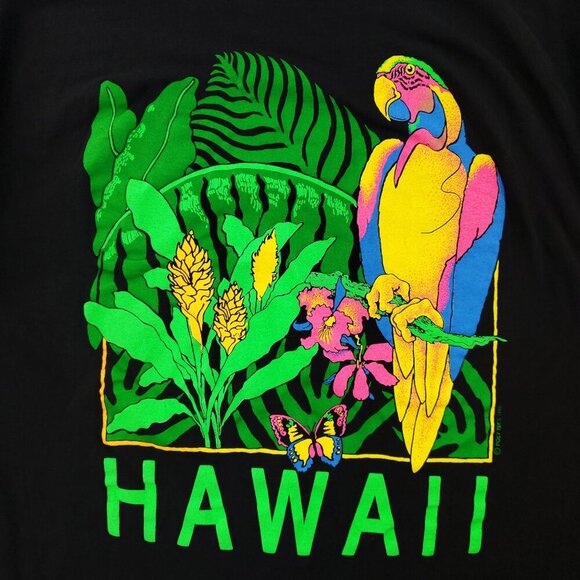 Poly Tees Hawaii Vintage T-Shirt 90s Parrot Single Stitch XXXL (Please Read) - Picture 4 of 14